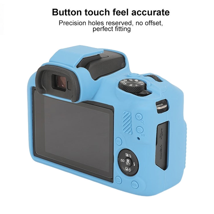 For Canon EOS R100 Glossy Soft Silicone Protective Case(Blue) by buy2fix
