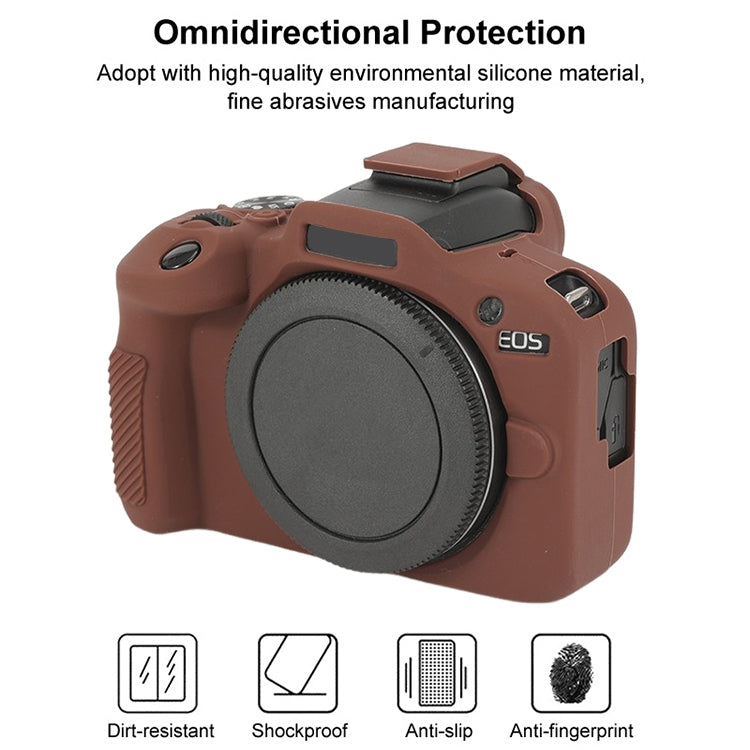 For Canon EOS R100 Glossy Soft Silicone Protective Case(Coffee) by buy2fix