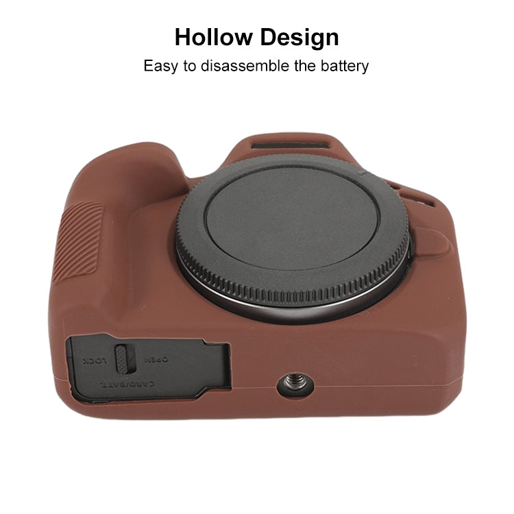 For Canon EOS R100 Glossy Soft Silicone Protective Case(Coffee) by buy2fix