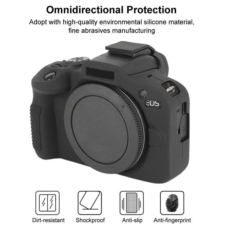 For Canon EOS R100 Glossy Soft Silicone Protective Case(Black) by buy2fix