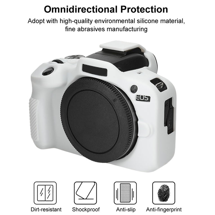For Canon EOS R100 Glossy Soft Silicone Protective Case(White) by buy2fix