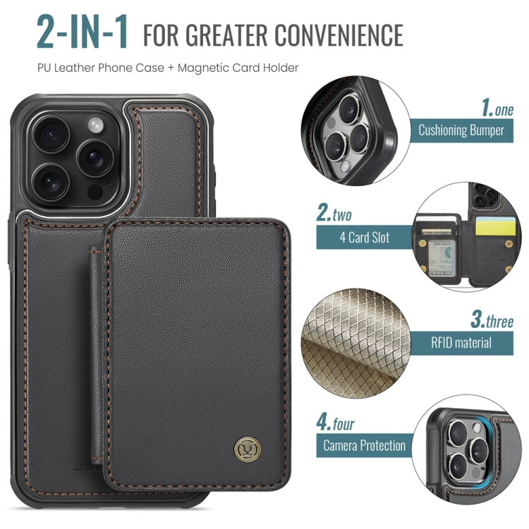 For iPhone 14 JEEHOOD J05 Business Magnetic Style RFID Leather Phone Case(Black) - iPhone 14 Cases by JEEHOOD | Online Shopping UK | buy2fix
