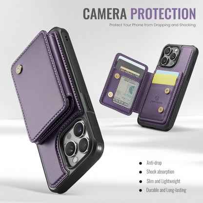 For iPhone 14 JEEHOOD J05 Business Magnetic Style RFID Leather Phone Case(Purple) - iPhone 14 Cases by JEEHOOD | Online Shopping UK | buy2fix