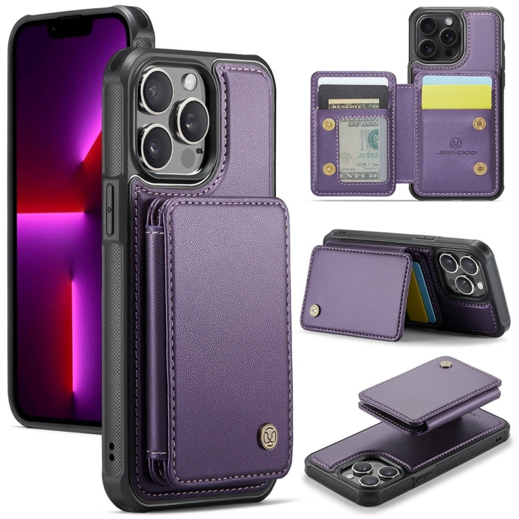 For iPhone 13 Pro Max JEEHOOD J05 Business Magnetic Style RFID Leather Phone Case(Purple) - iPhone 13 Pro Max Cases by JEEHOOD | Online Shopping UK | buy2fix