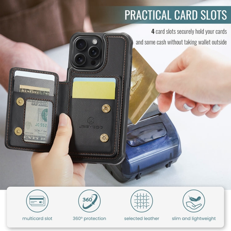 For iPhone 12 / 12 Pro JEEHOOD J05 Business Magnetic Style RFID Leather Phone Case(Black) - iPhone 12 / 12 Pro Cases by JEEHOOD | Online Shopping UK | buy2fix