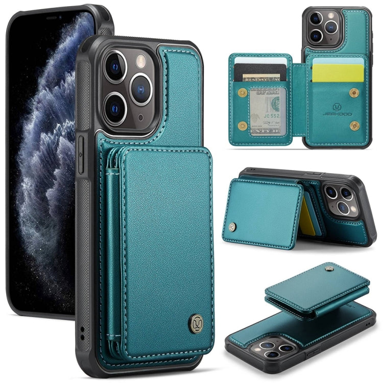 For iPhone 11 Pro JEEHOOD J05 Business Magnetic Style RFID Leather Phone Case(Blue Green) - iPhone 11 Pro Cases by JEEHOOD | Online Shopping UK | buy2fix