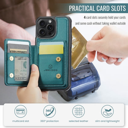 For iPhone 11 Pro JEEHOOD J05 Business Magnetic Style RFID Leather Phone Case(Blue Green) - iPhone 11 Pro Cases by JEEHOOD | Online Shopping UK | buy2fix