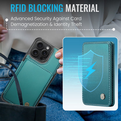 For iPhone 11 Pro JEEHOOD J05 Business Magnetic Style RFID Leather Phone Case(Blue Green) - iPhone 11 Pro Cases by JEEHOOD | Online Shopping UK | buy2fix