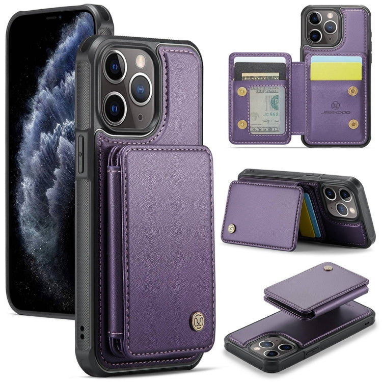 For iPhone 11 Pro Max JEEHOOD J05 Business Magnetic Style RFID Leather Phone Case(Purple) - iPhone 11 Pro Max Cases by JEEHOOD | Online Shopping UK | buy2fix