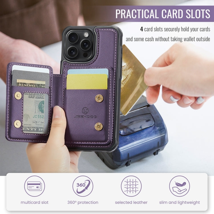 For iPhone 11 Pro Max JEEHOOD J05 Business Magnetic Style RFID Leather Phone Case(Purple) - iPhone 11 Pro Max Cases by JEEHOOD | Online Shopping UK | buy2fix
