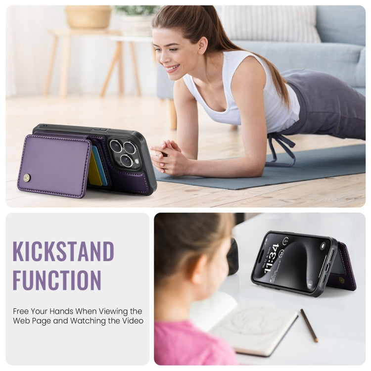 For iPhone 11 Pro Max JEEHOOD J05 Business Magnetic Style RFID Leather Phone Case(Purple) - iPhone 11 Pro Max Cases by JEEHOOD | Online Shopping UK | buy2fix
