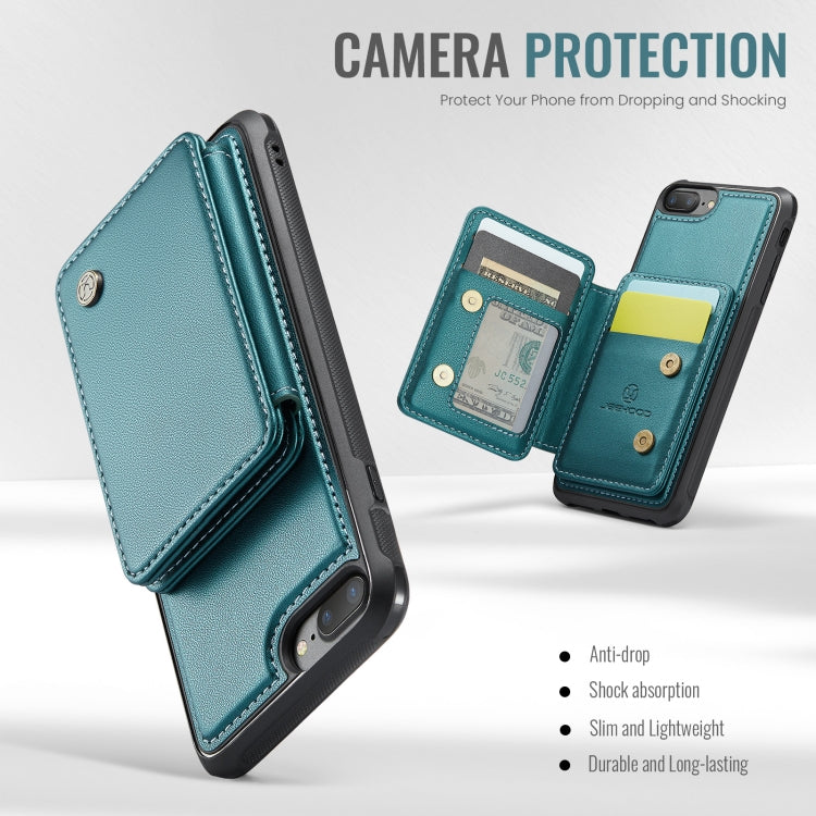 For iPhone 8 Plus / 7 Plus / 6 Plus JEEHOOD J05 Business Magnetic Style RFID Leather Phone Case(Blue Green) - More iPhone Cases by JEEHOOD | Online Shopping UK | buy2fix