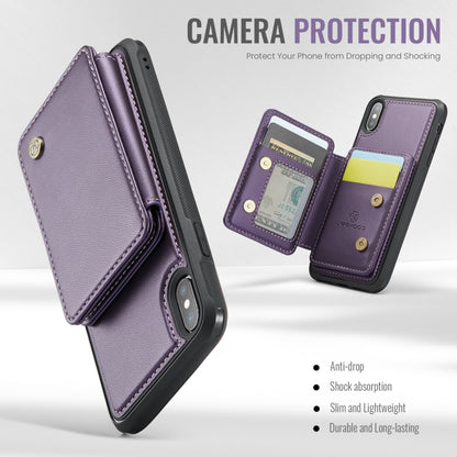 For iPhone X / XS JEEHOOD J05 Business Magnetic Style RFID Leather Phone Case(Purple) - More iPhone Cases by JEEHOOD | Online Shopping UK | buy2fix