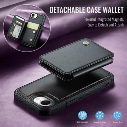 For iPhone 16e JEEHOOD J05 Business Magnetic Style RFID Leather Phone Case(Black) - iPhone 16e Cases by JEEHOOD | Online Shopping UK | buy2fix