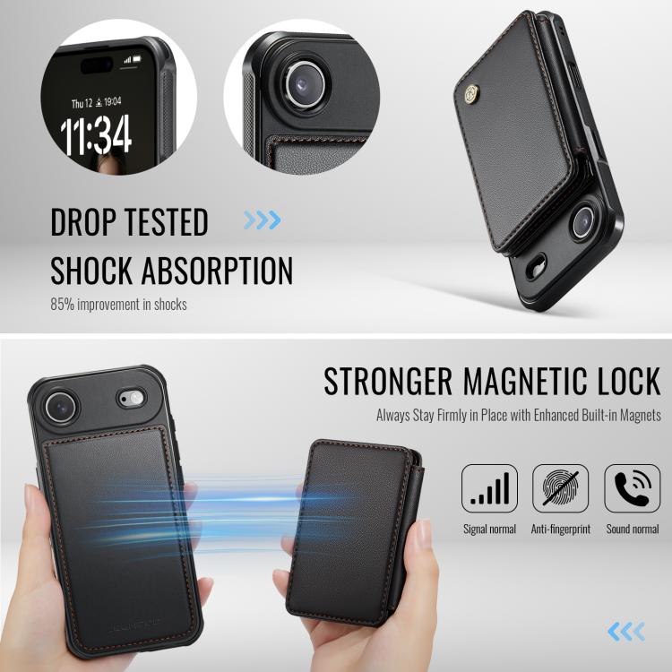 For iPhone Air JEEHOOD J05 Business Magnetic Style RFID Leather Phone Case(Black) - iPhone Air Cases by JEEHOOD | Online Shopping UK | buy2fix