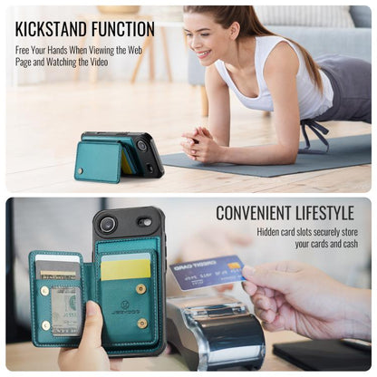 For iPhone Air JEEHOOD J05 Business Magnetic Style RFID Leather Phone Case(Blue Green) - iPhone Air Cases by JEEHOOD | Online Shopping UK | buy2fix