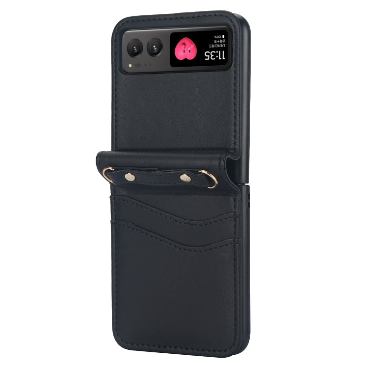 For Motorola Razr 40 Dual Card Slots Folding Phone Case(Black) by buy2fix