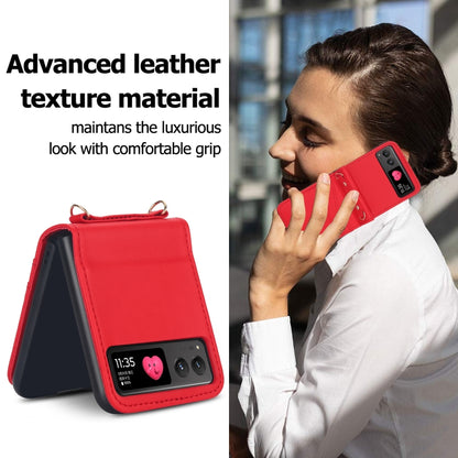 For Motorola Razr 40 Dual Card Slots Folding Phone Case(Red) by buy2fix