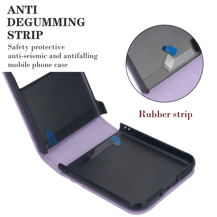 For Motorola Razr 40 Dual Card Slots Folding Phone Case(Purple) by buy2fix