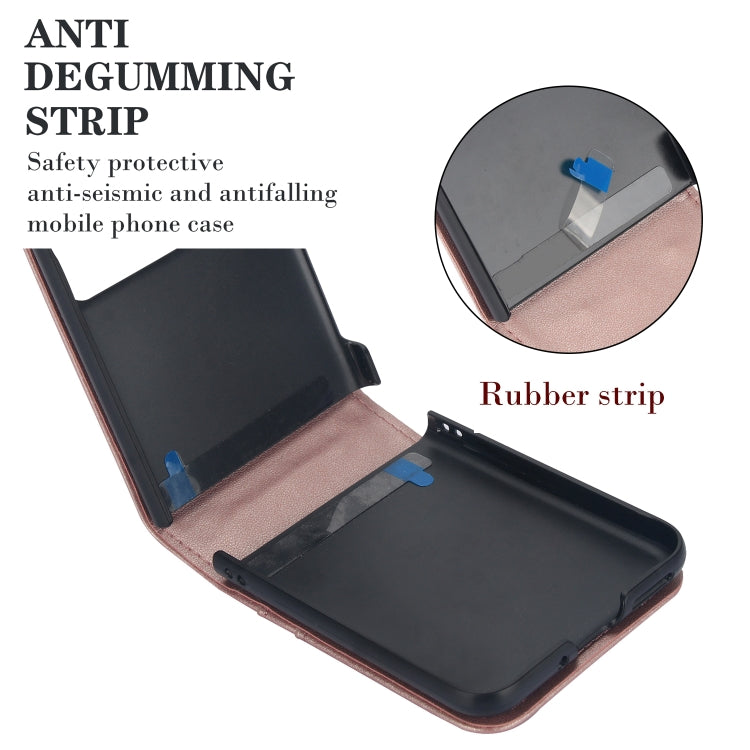 For Motorola Razr 40 Dual Card Slots Folding Phone Case(Rose Gold) by buy2fix