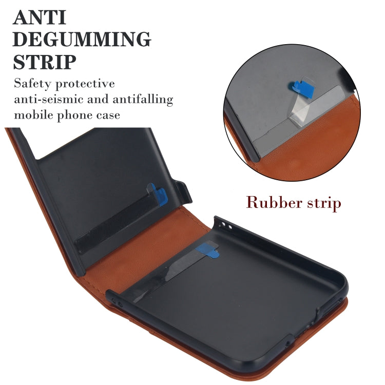 For Motorola Razr 40 Dual Card Slots Folding Phone Case(Brown) by buy2fix