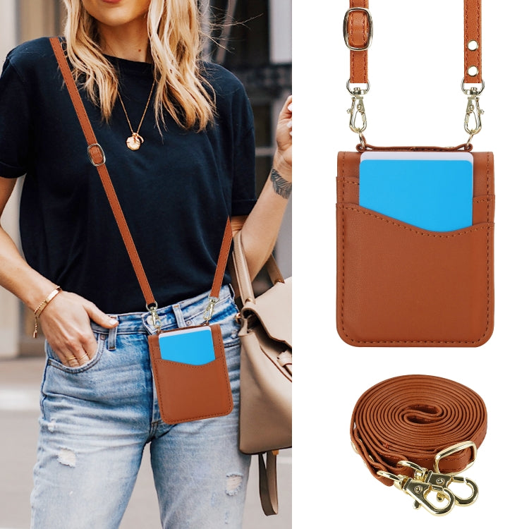 For Motorola Razr 40 Dual Card Slots Folding Phone Case(Brown) by buy2fix