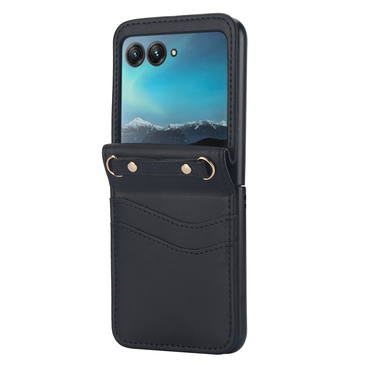 For Motorola Razr 40 Ultra Dual Card Slots Folding Phone Case(Black) by buy2fix