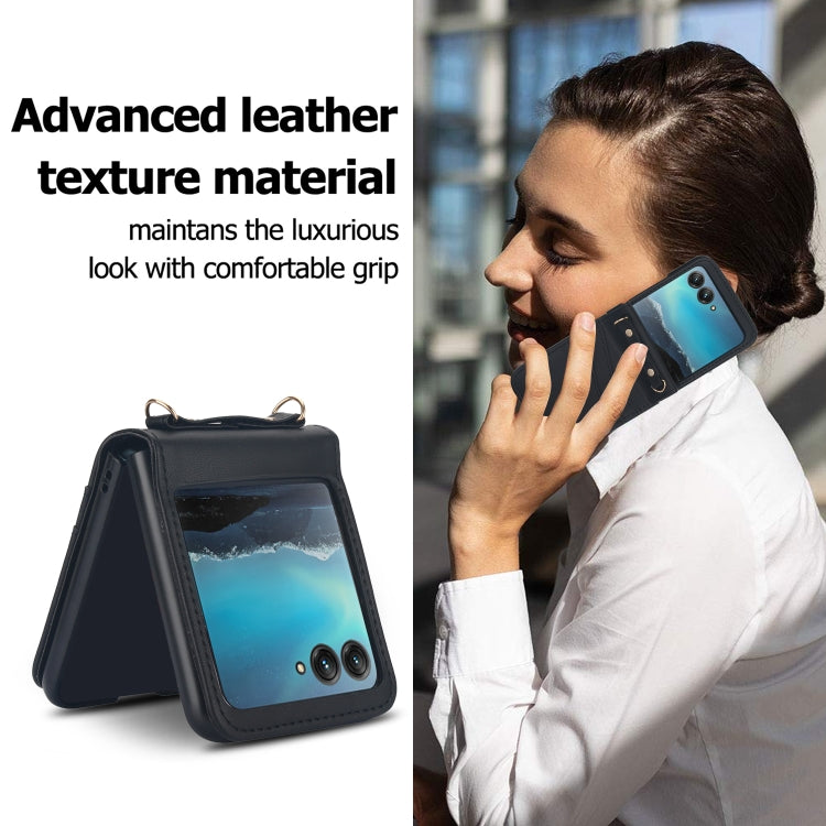 For Motorola Razr 40 Ultra Dual Card Slots Folding Phone Case(Black) by buy2fix