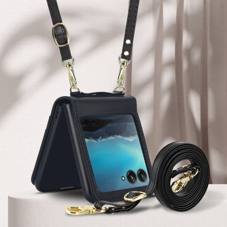 For Motorola Razr 40 Ultra Dual Card Slots Folding Phone Case(Black) by buy2fix