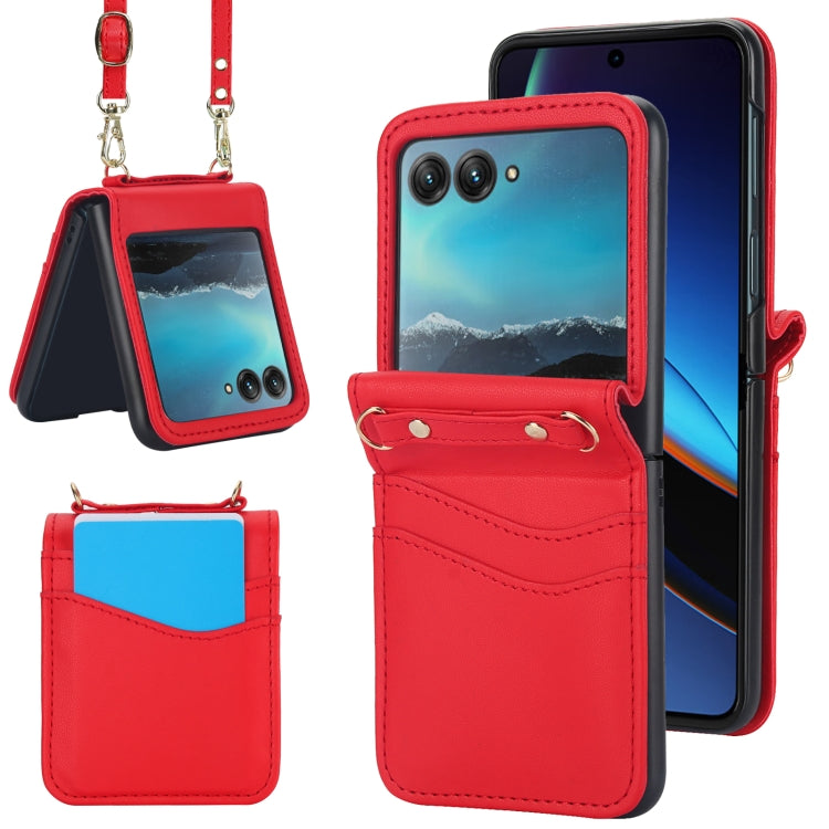 For Motorola Razr 40 Ultra Dual Card Slots Folding Phone Case(Red) by buy2fix
