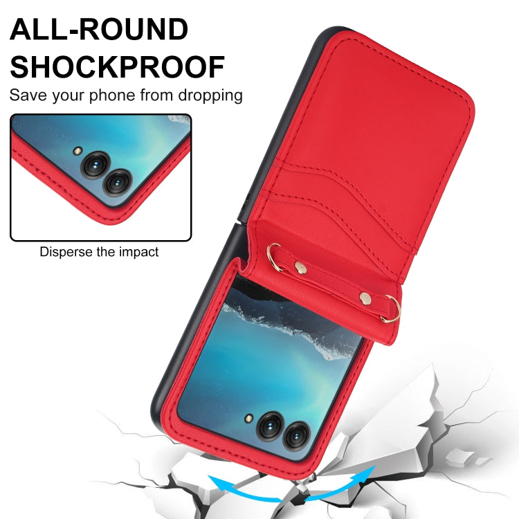 For Motorola Razr 40 Ultra Dual Card Slots Folding Phone Case(Red) by buy2fix