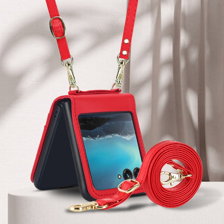 For Motorola Razr 40 Ultra Dual Card Slots Folding Phone Case(Red) by buy2fix