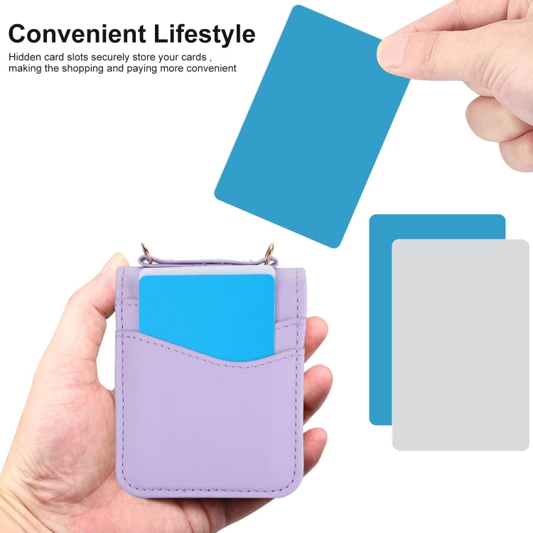 For Motorola Razr 40 Ultra Dual Card Slots Folding Phone Case(Purple) by buy2fix