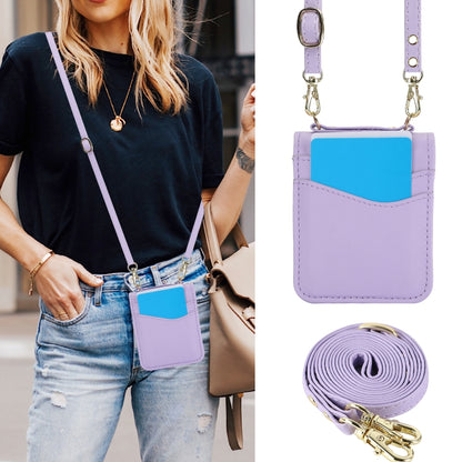 For Motorola Razr 40 Ultra Dual Card Slots Folding Phone Case(Purple) by buy2fix