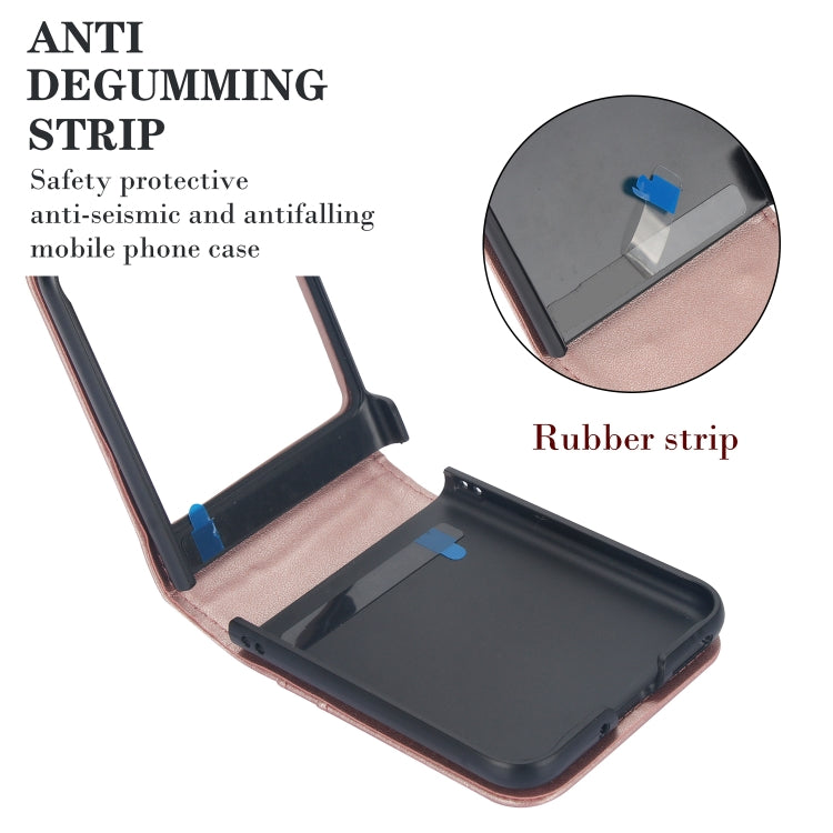 For Motorola Razr 40 Ultra Dual Card Slots Folding Phone Case(Rose Gold) by buy2fix