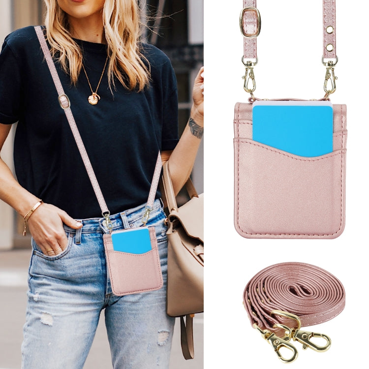 For Motorola Razr 40 Ultra Dual Card Slots Folding Phone Case(Rose Gold) by buy2fix