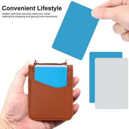 For Motorola Razr 40 Ultra Dual Card Slots Folding Phone Case(Brown) by buy2fix