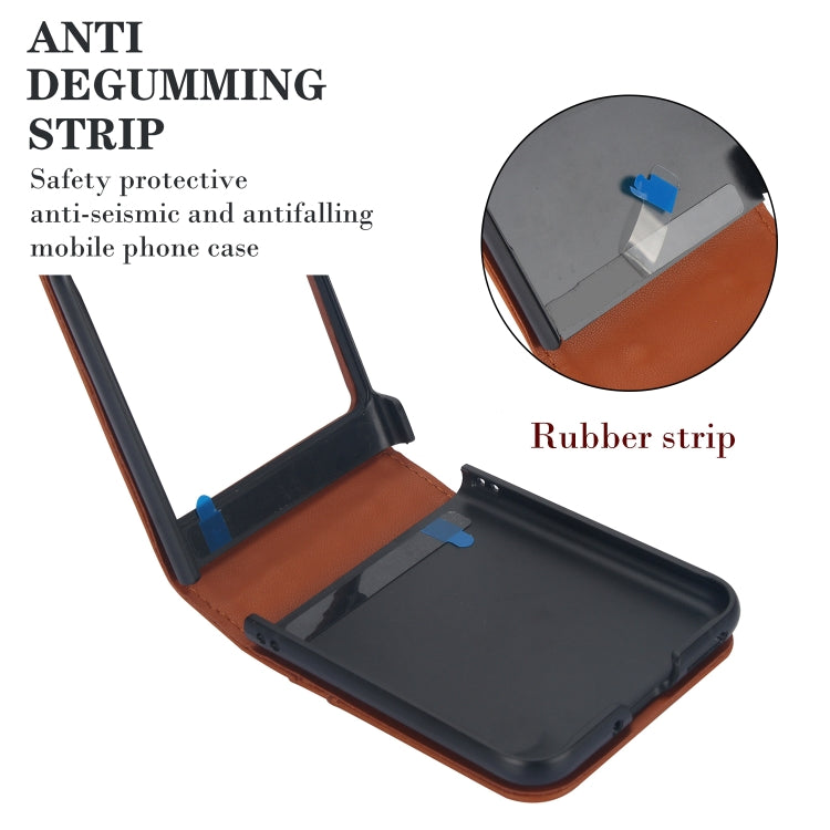 For Motorola Razr 40 Ultra Dual Card Slots Folding Phone Case(Brown) by buy2fix