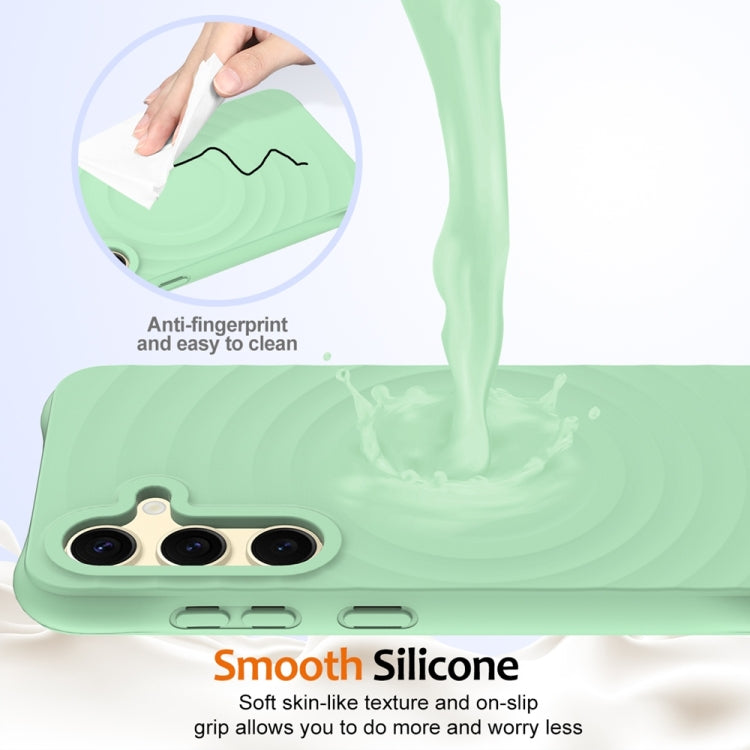 For Samsung Galaxy S25+ 5G Wave Texture MagSafe Magnetic Liquid Silicone Phone Case(Green) by buy2fix