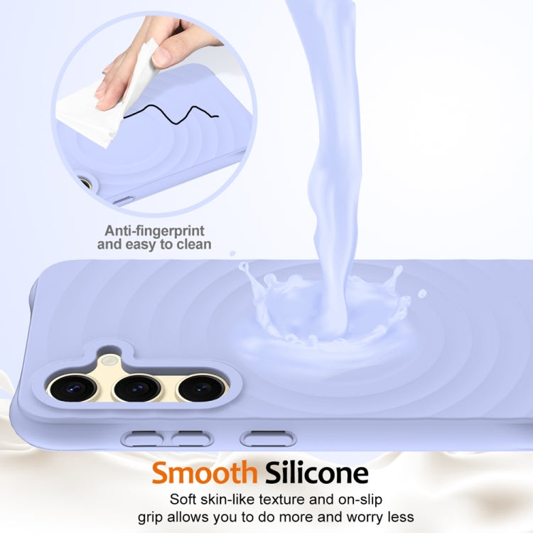 For Samsung Galaxy S25+ 5G Wave Texture MagSafe Magnetic Liquid Silicone Phone Case(Purple) by buy2fix