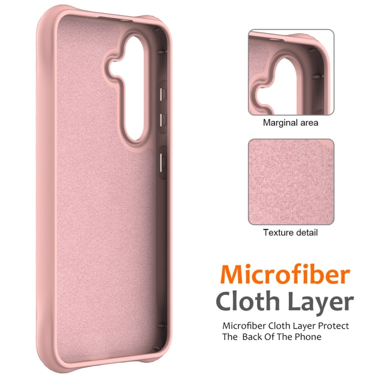 For Samsung Galaxy S25 5G Wave Texture MagSafe Magnetic Liquid Silicone Phone Case(Pink) by buy2fix
