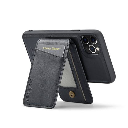 For iPhone 11 Pro Max Fierre Shann Cowhide Vertical Flip Magnetic Card Holder Phone Case(Black) - iPhone 11 Pro Max Cases by FIERRE SHANN | Online Shopping UK | buy2fix