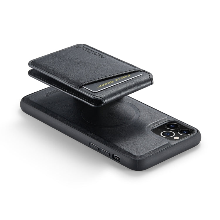 For iPhone 11 Pro Max Fierre Shann Cowhide Vertical Flip Magnetic Card Holder Phone Case(Black) - iPhone 11 Pro Max Cases by FIERRE SHANN | Online Shopping UK | buy2fix