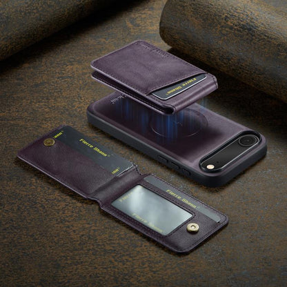 For iPhone 17 Air Fierre Shann Cowhide Vertical Flip Magnetic Card Holder Phone Case(Purple) - iPhone 17 Air Cases by FIERRE SHANN | Online Shopping UK | buy2fix
