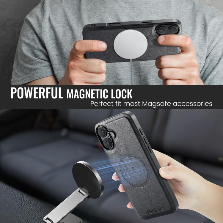 For iPhone 17 Fierre Shann Cowhide Vertical Flip Magnetic Card Holder Phone Case(Black) - iPhone 17 Cases by FIERRE SHANN | Online Shopping UK | buy2fix