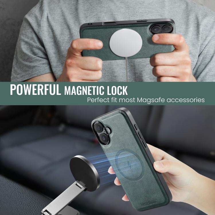 For iPhone 17 Fierre Shann Cowhide Vertical Flip Magnetic Card Holder Phone Case(Green) - iPhone 17 Cases by FIERRE SHANN | Online Shopping UK | buy2fix