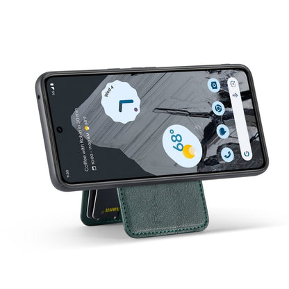 For Google Pixel 8a Fierre Shann Cowhide Vertical Flip Magnetic Card Holder Phone Case(Green) - Google Cases by FIERRE SHANN | Online Shopping UK | buy2fix