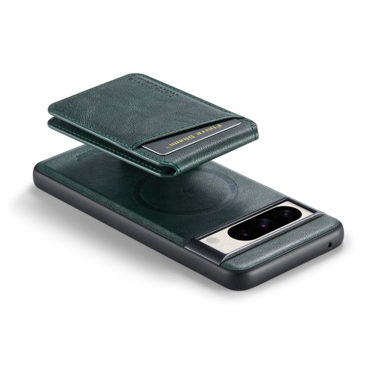 For Google Pixel 8a Fierre Shann Cowhide Vertical Flip Magnetic Card Holder Phone Case(Green) - Google Cases by FIERRE SHANN | Online Shopping UK | buy2fix