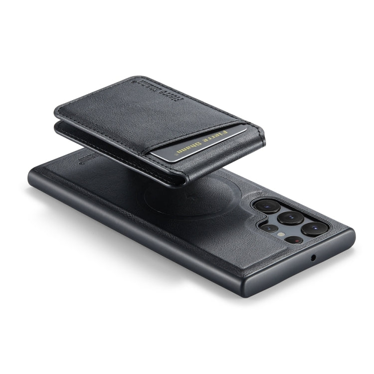 For Samsung Galaxy S22 Ultra 5G Fierre Shann Cowhide Vertical Flip Magnetic Card Holder Phone Case(Black) - Galaxy S22 Ultra 5G Cases by FIERRE SHANN | Online Shopping UK | buy2fix