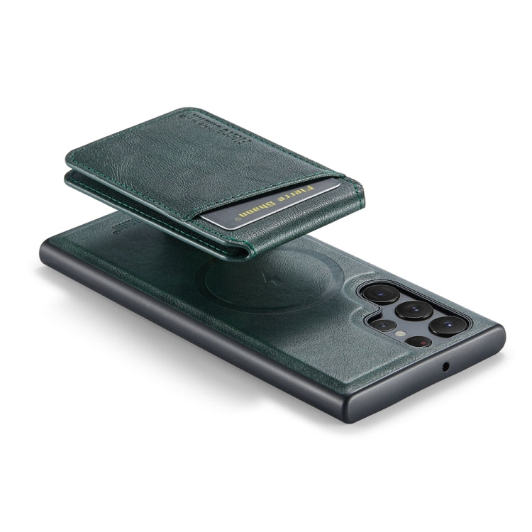 For Samsung Galaxy S22 Ultra 5G Fierre Shann Cowhide Vertical Flip Magnetic Card Holder Phone Case(Green) - Galaxy S22 Ultra 5G Cases by FIERRE SHANN | Online Shopping UK | buy2fix